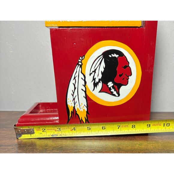 Vtg Washington Redskins NFL Burgundy & Gold Handmade & Hand Painted Bird Feeder - Picture 8 of 10